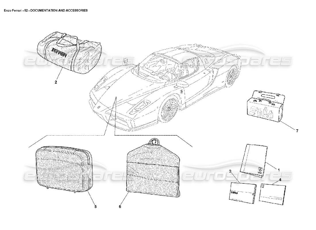 ferrari enzo documentation and accessories parts diagram