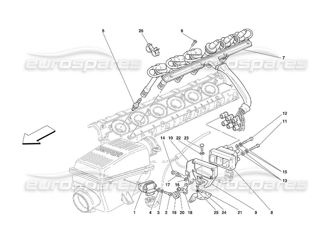 ferrari 456 gt/gta ignition device part diagram