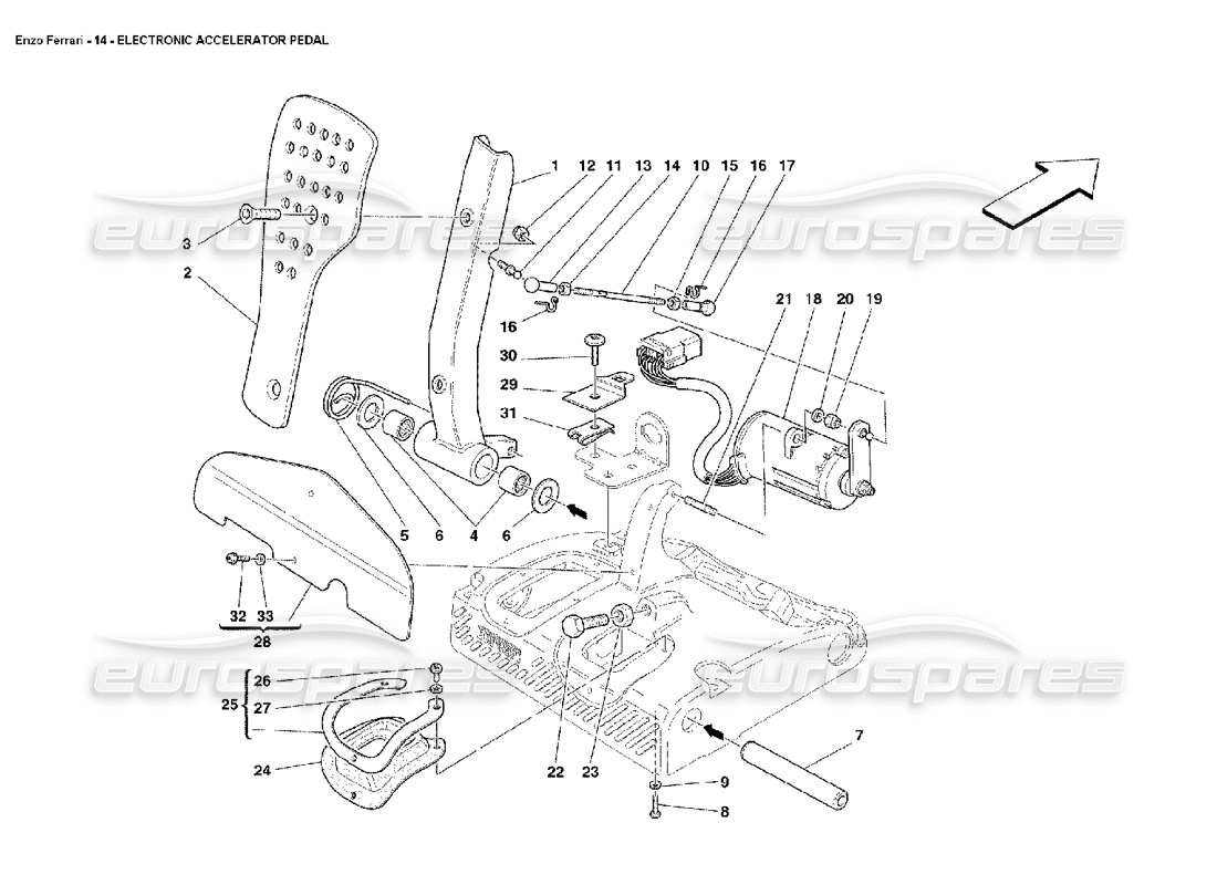 ferrari enzo electronic accelerator pedal parts diagram