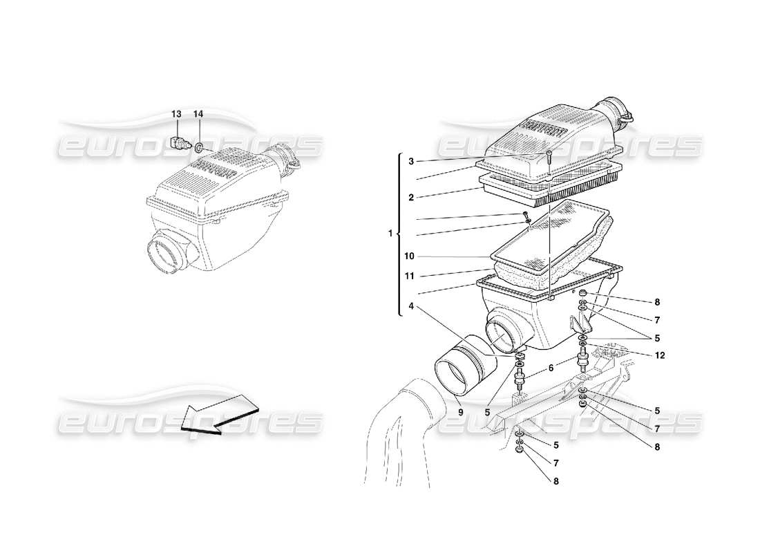 ferrari 456 gt/gta air intake part diagram