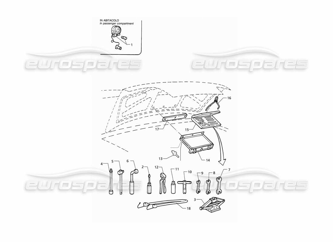 maserati qtp v6 (1996) tools part diagram