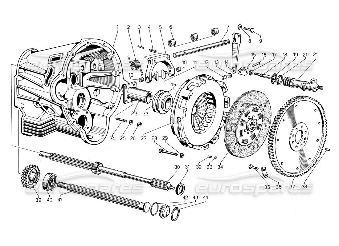 lamborghini countach 5000 qv (1985) clutch part diagram