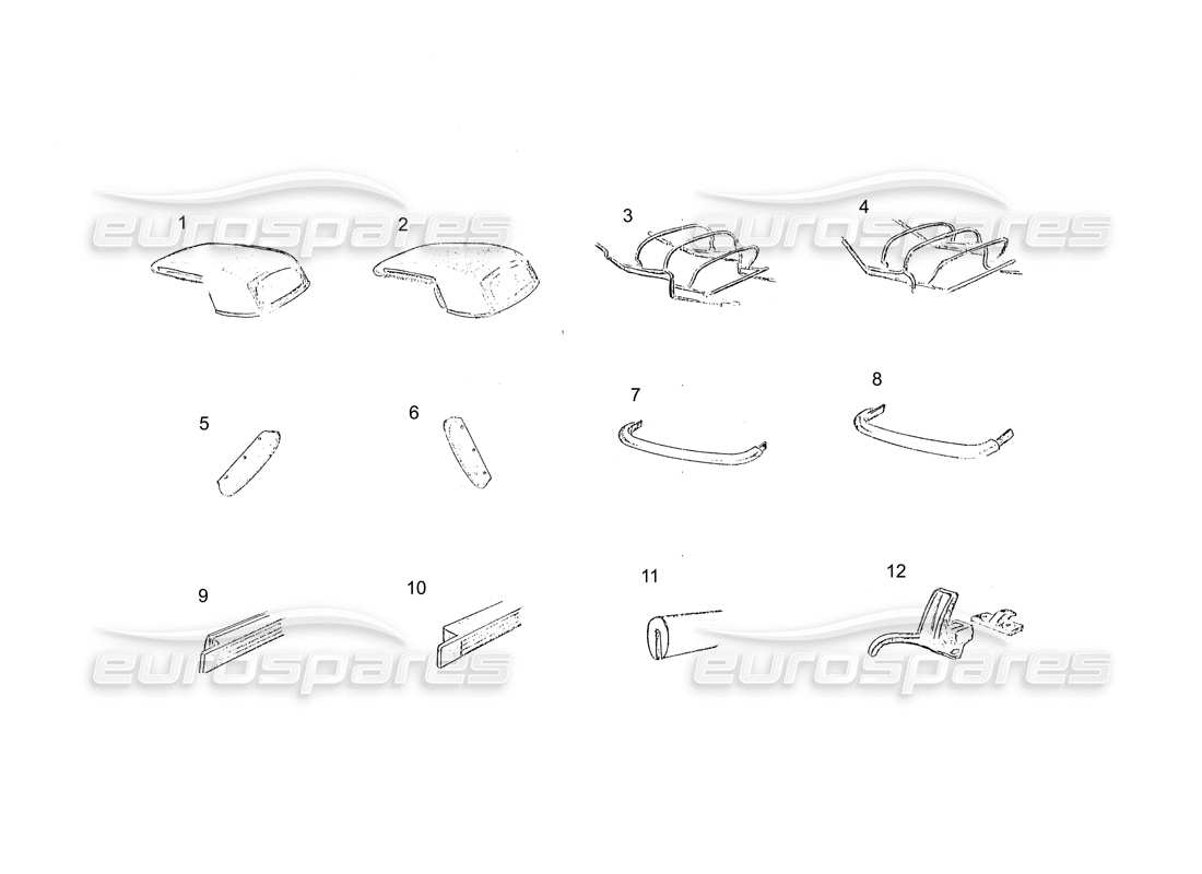 ferrari 250 gt (coachwork) cabriolet hood parts diagram