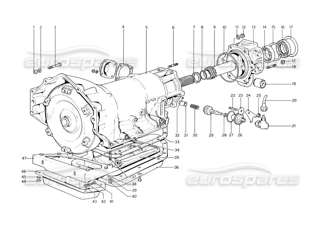 ferrari 400 gt (mechanical) automatic transmission (400 automatic) parts diagram