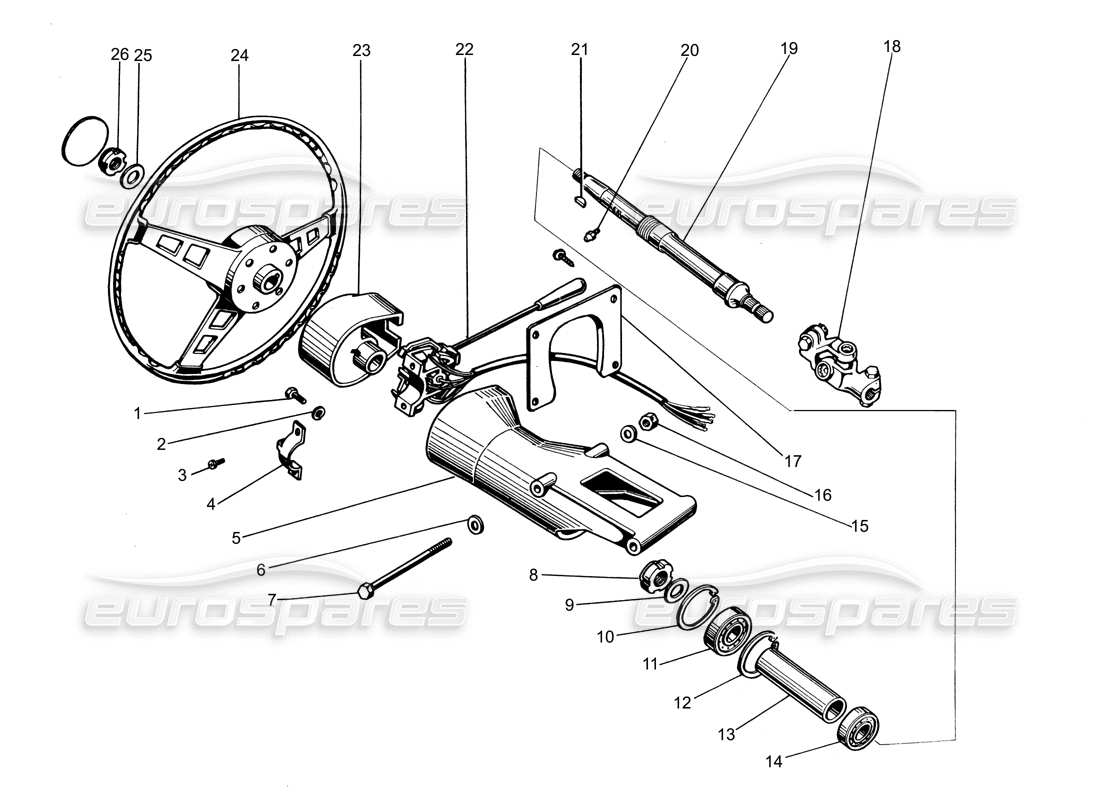 lamborghini espada steering column part diagram