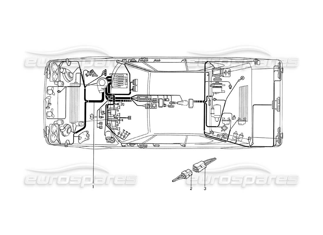 ferrari 208 gt4 dino (1975) body electrical part diagram