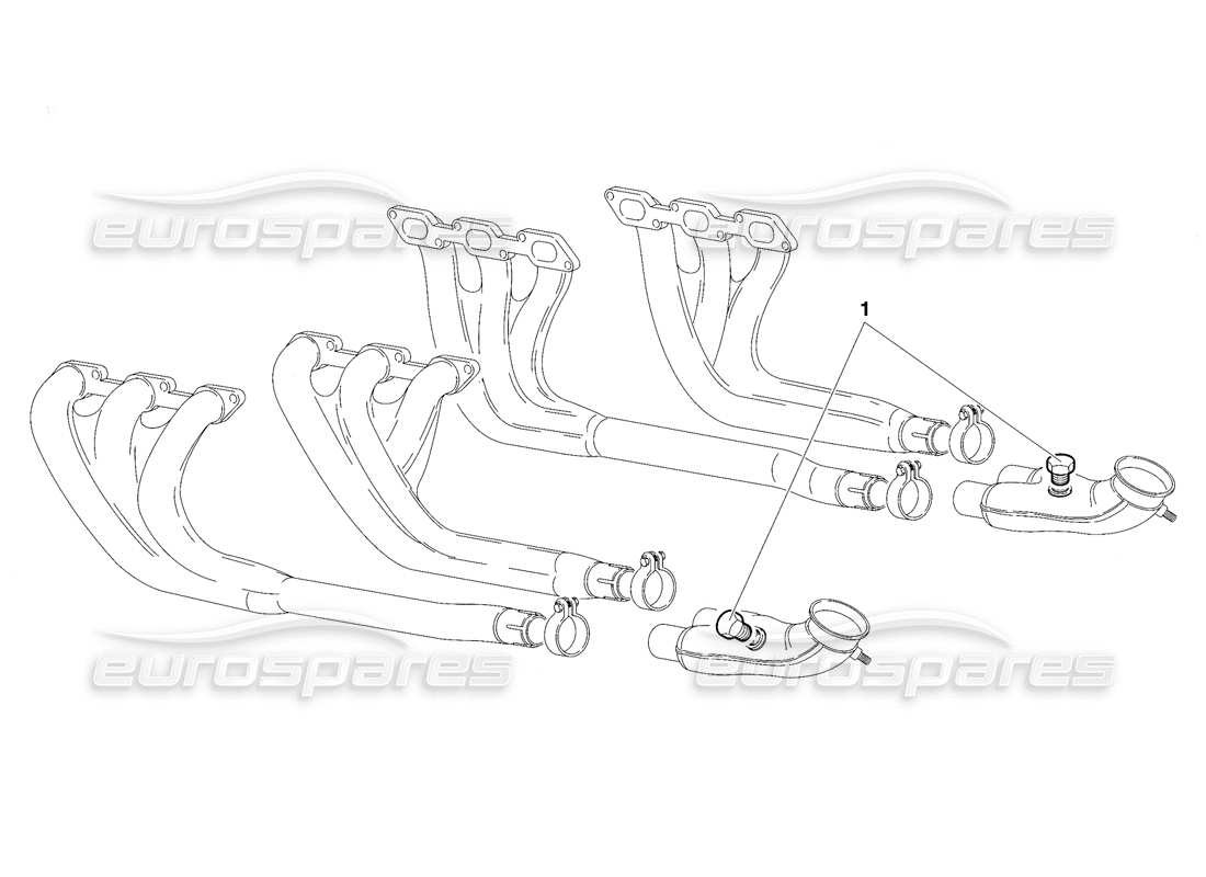 lamborghini diablo vt (1994) exhaust system - (valid for south africa - rh d. version - april 1994) parts diagram