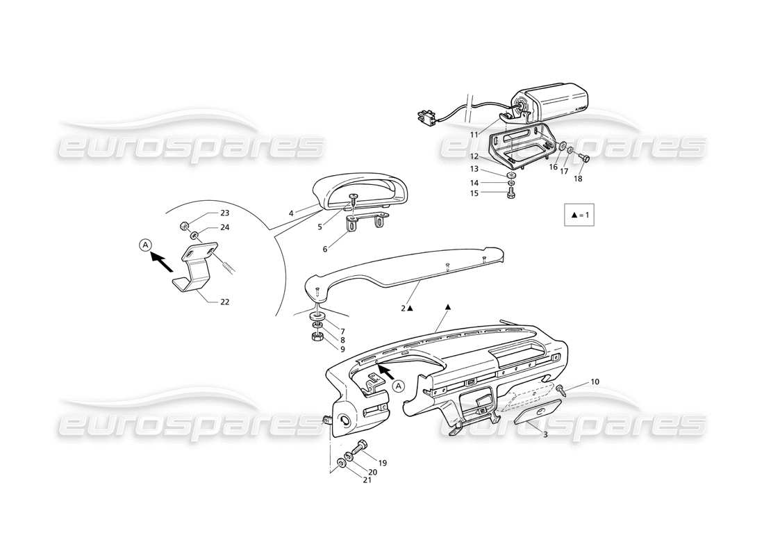 maserati qtp v6 evoluzione dashboard: leather upholstery part diagram