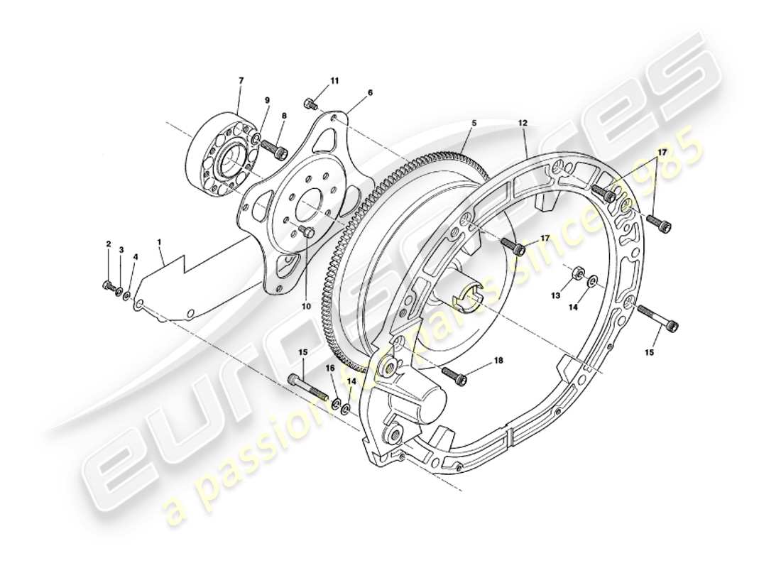 a part diagram from the aston martin v8 volante (1997) parts catalogue