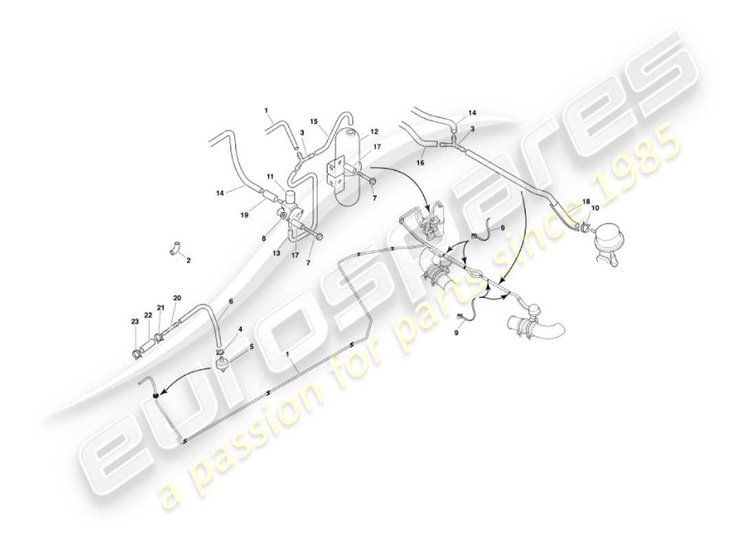 a part diagram from the aston martin vanquish (2006) parts catalogue