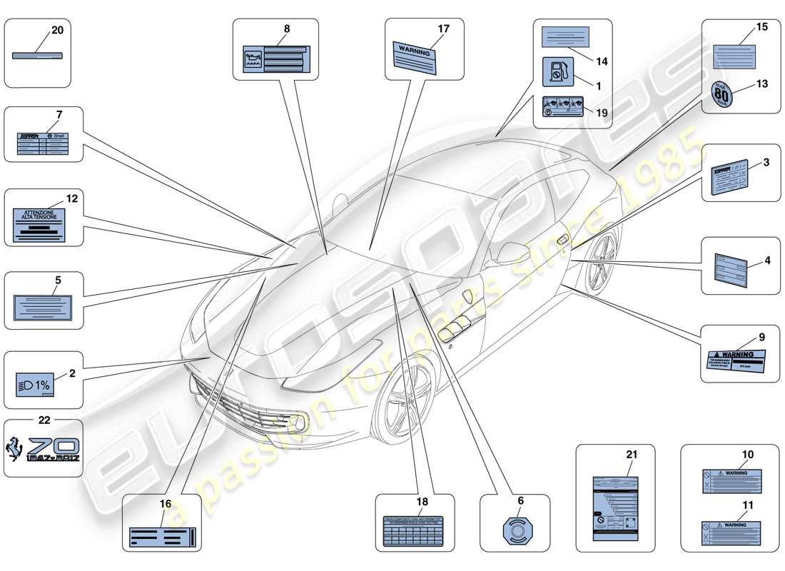a part diagram from the ferrari gtc4 lusso (usa) parts catalogue