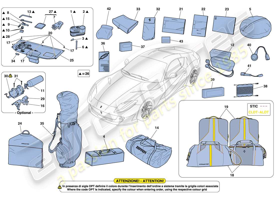 a part diagram from the ferrari 812 parts catalogue