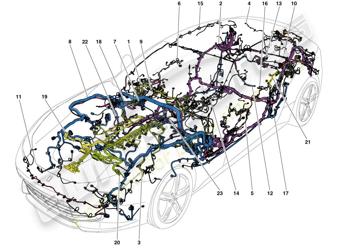 a part diagram from the Ferrari GTC4 Lusso (RHD) parts catalogue