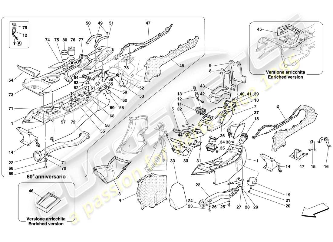 a part diagram from the Ferrari 612 Sessanta (USA) parts catalogue