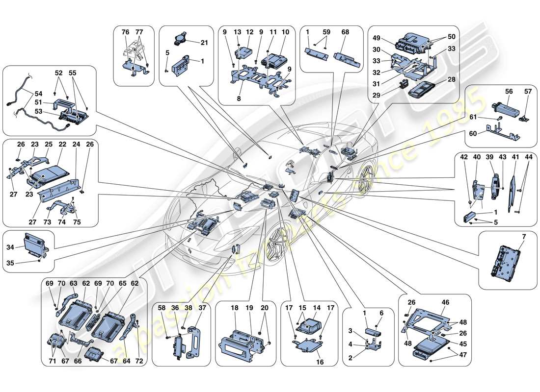 a part diagram from the ferrari 812 superfast (europe) parts catalogue