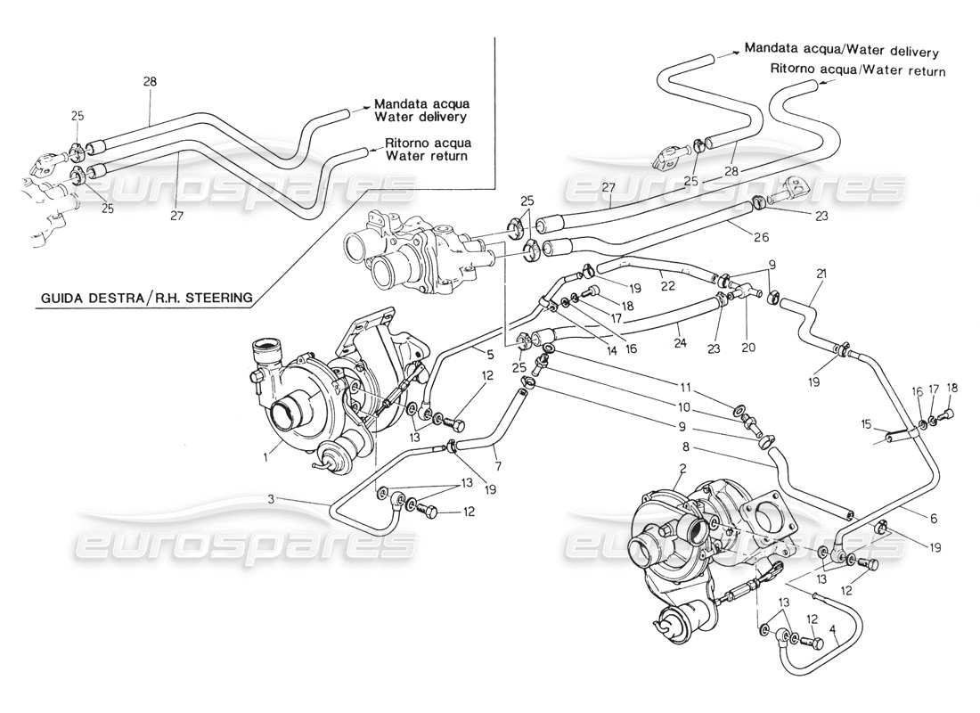 a part diagram from the maserati biturbo spider parts catalogue