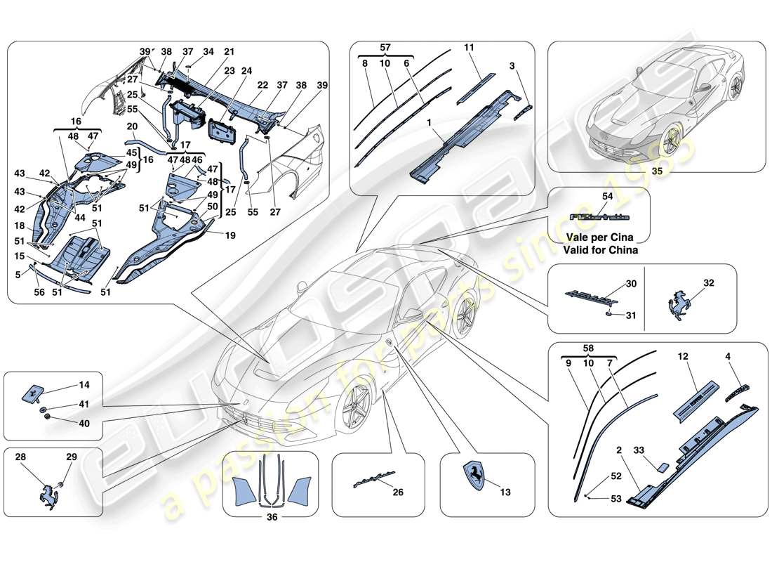 a part diagram from the ferrari f12 berlinetta (europe) parts catalogue
