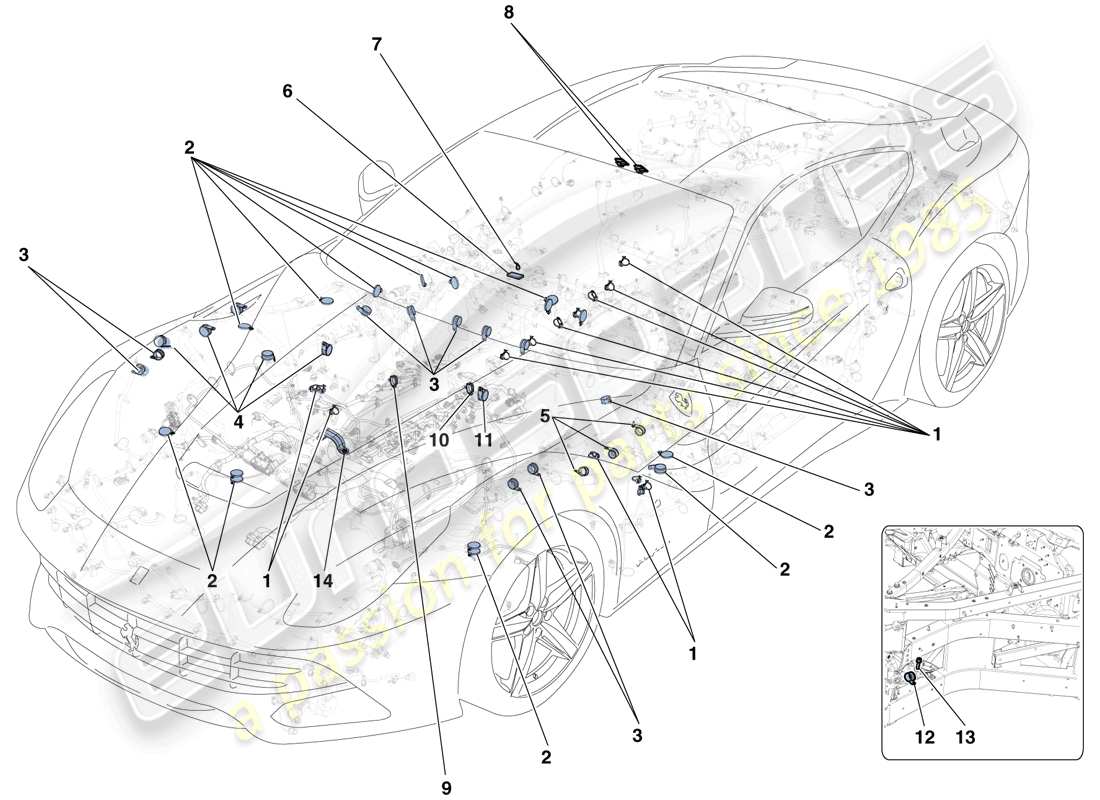 a part diagram from the ferrari f12 berlinetta (europe) parts catalogue