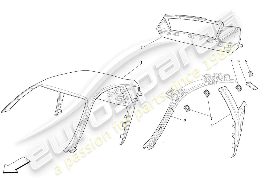a part diagram from the ferrari f430 scuderia (rhd) parts catalogue