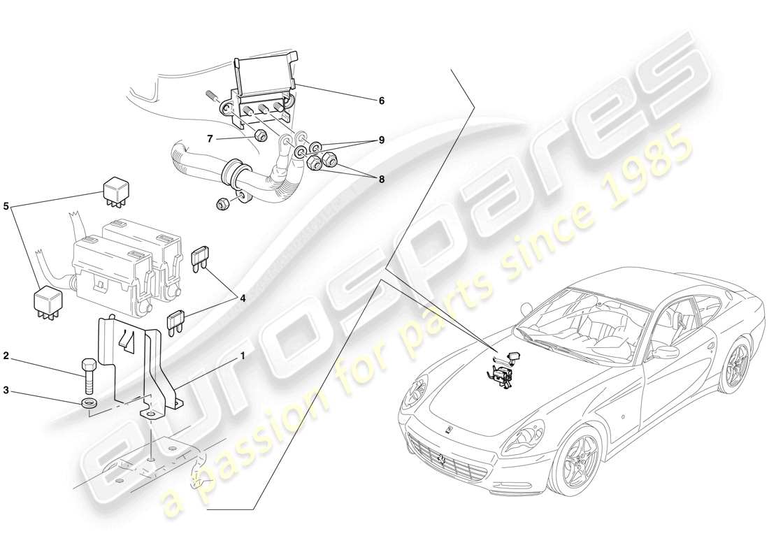 a part diagram from the ferrari 612 sessanta (europe) parts catalogue