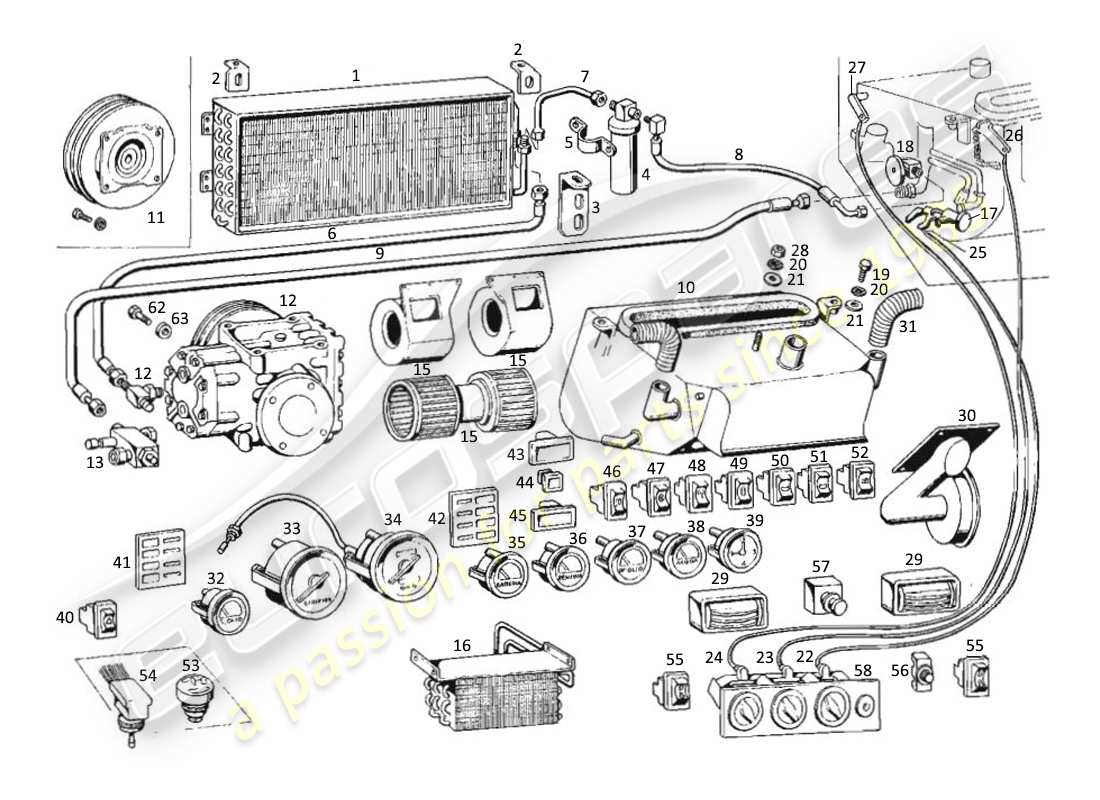 a part diagram from the maserati kyalami parts catalogue