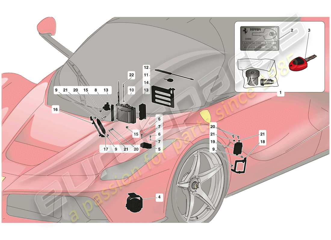 a part diagram from the ferrari laferrari (usa) parts catalogue