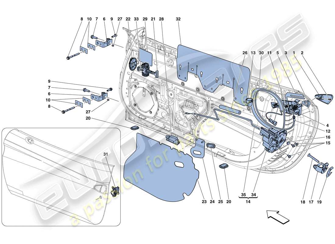 a part diagram from the ferrari california t (europe) parts catalogue