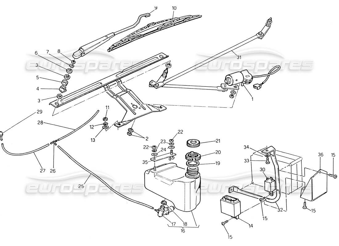 a part diagram from the maserati 222 / 222e biturbo parts catalogue