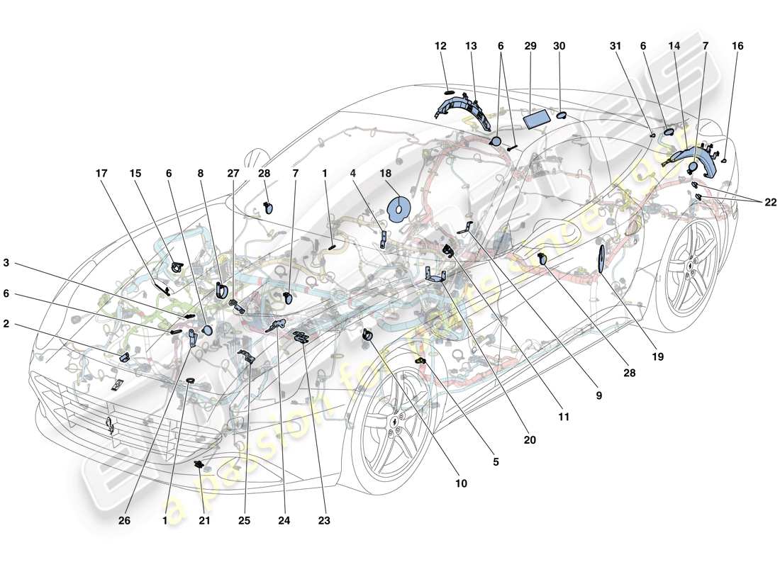 a part diagram from the ferrari california t (usa) parts catalogue