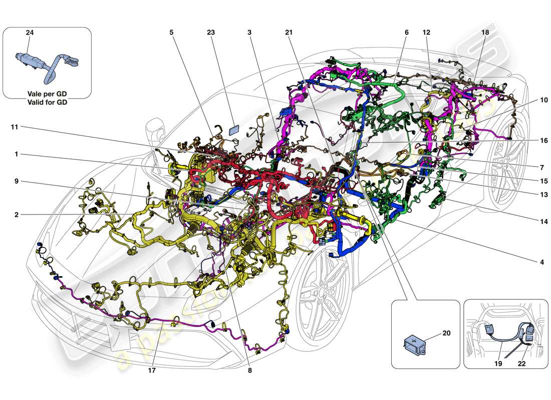 a part diagram from the ferrari 488 gtb (europe) parts catalogue