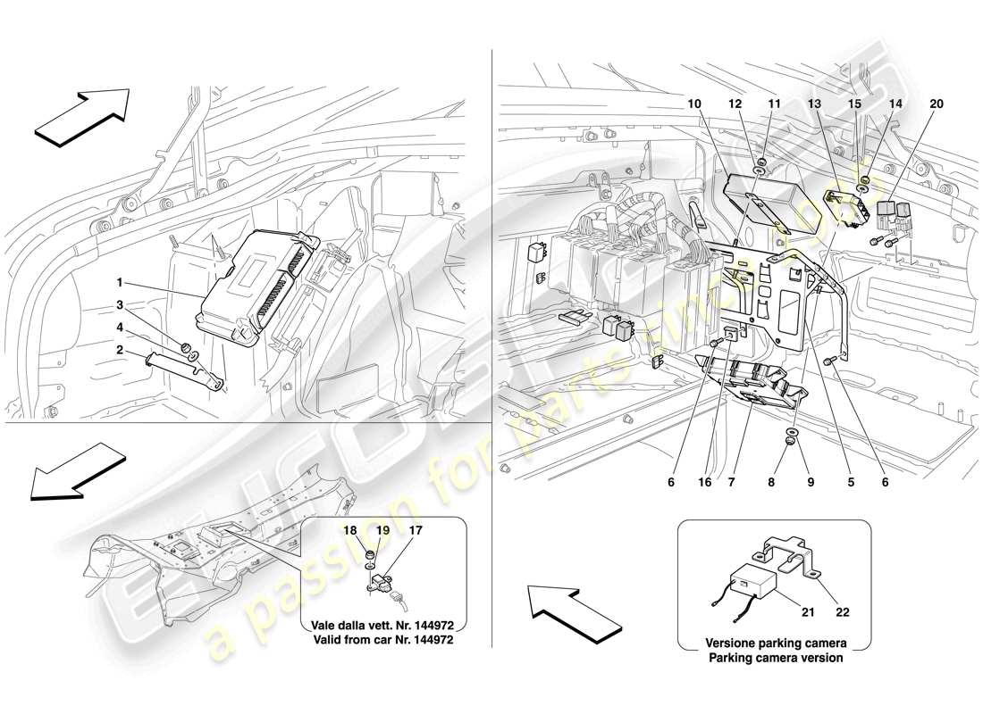 a part diagram from the ferrari 612 scaglietti (rhd) parts catalogue