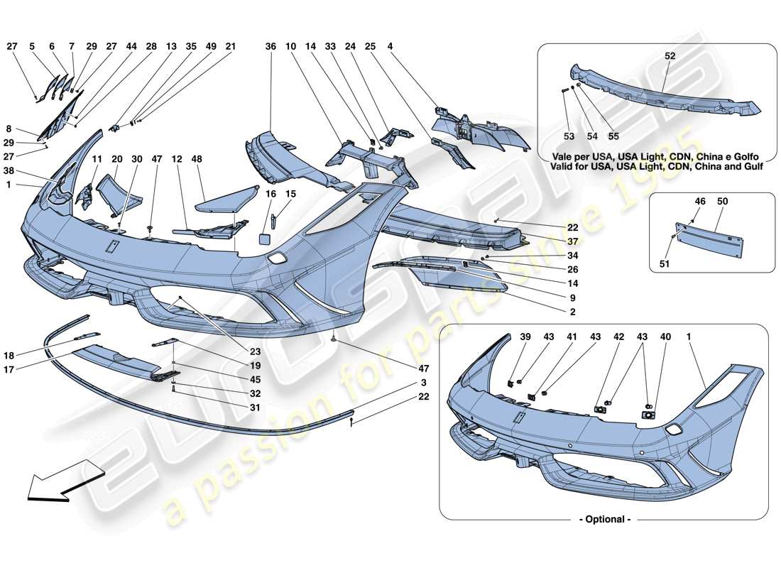 a part diagram from the ferrari 458 speciale aperta (usa) parts catalogue