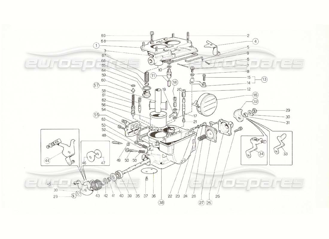 a part diagram from the Ferrari 308 GT4 Dino (1976) parts catalogue