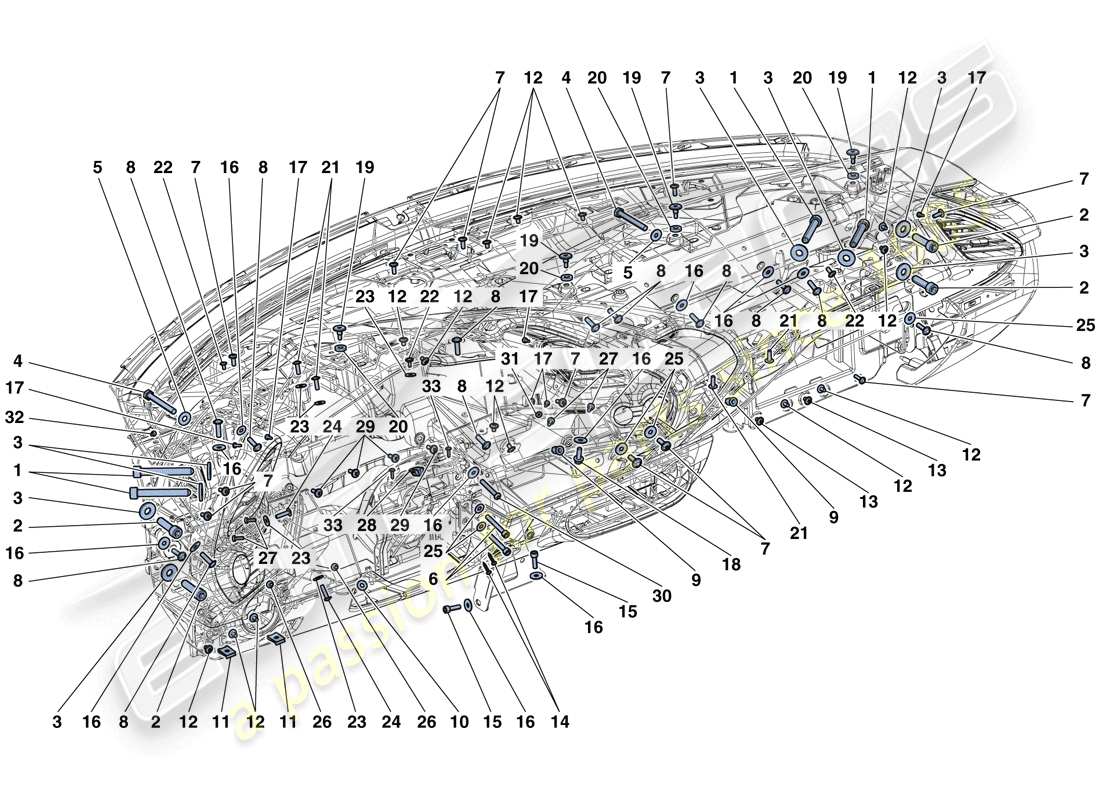 a part diagram from the ferrari 488 spider (rhd) parts catalogue