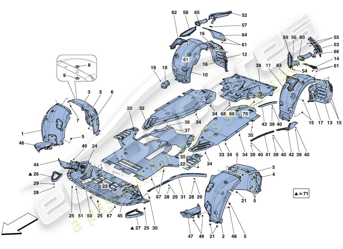 a part diagram from the ferrari 812 superfast (rhd) parts catalogue