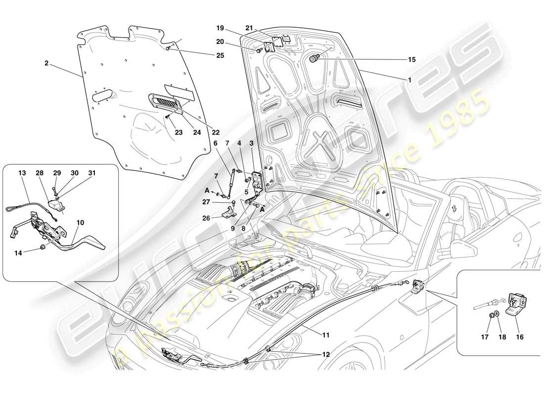 a part diagram from the ferrari 599 parts catalogue