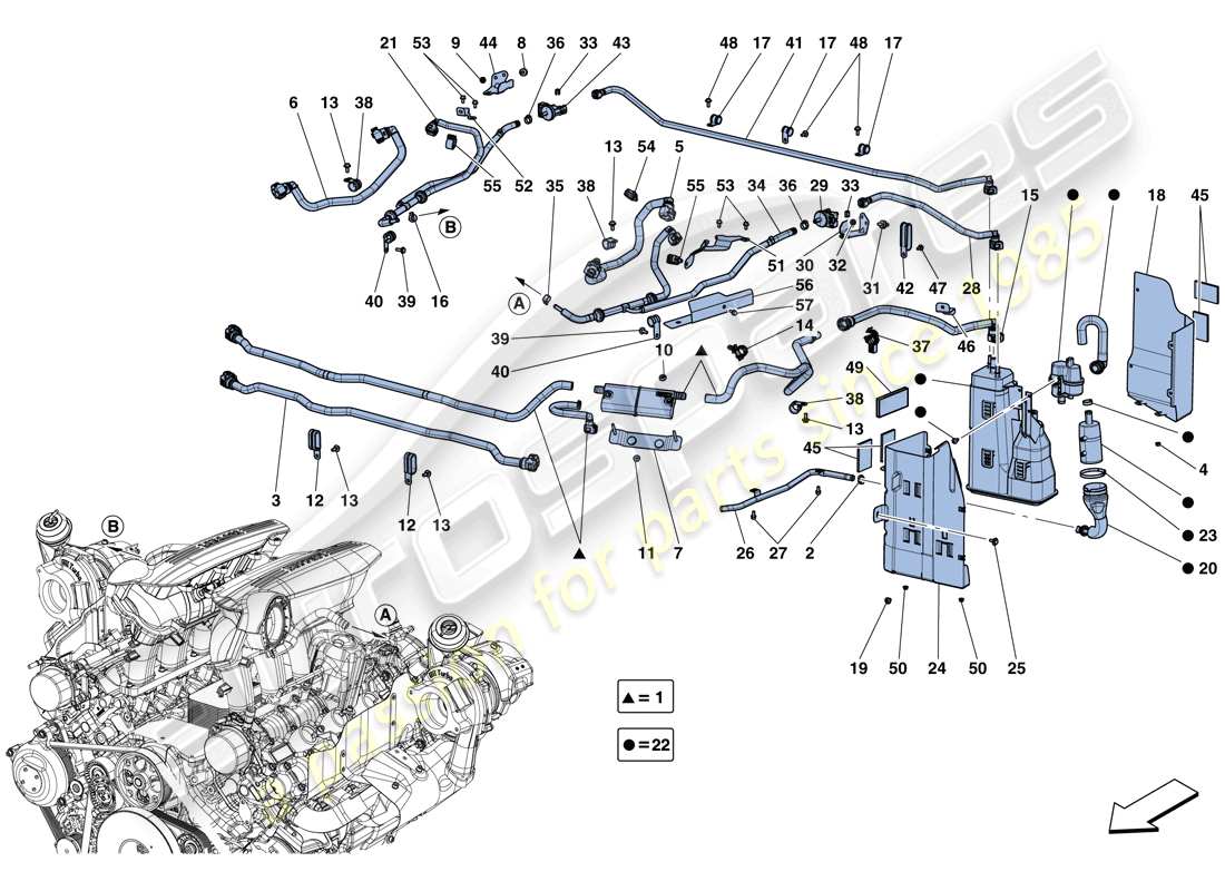 a part diagram from the ferrari 488 spider (europe) parts catalogue