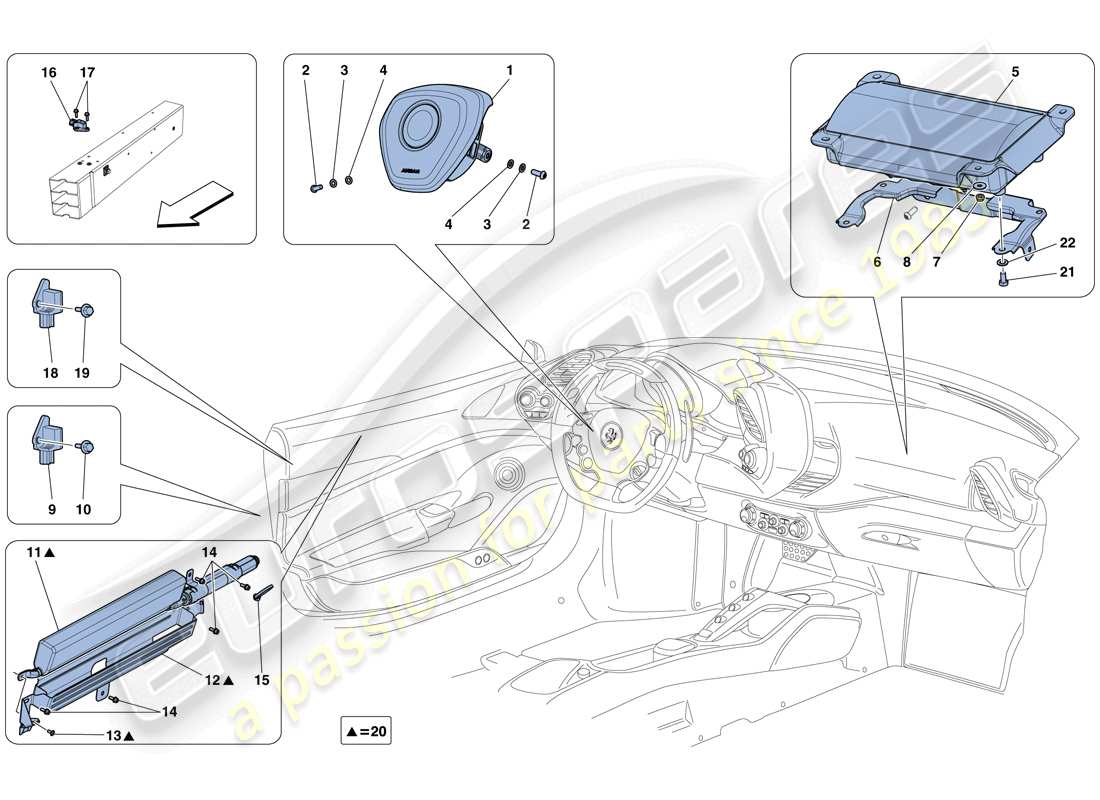 a part diagram from the Ferrari 488 GTB (USA) parts catalogue