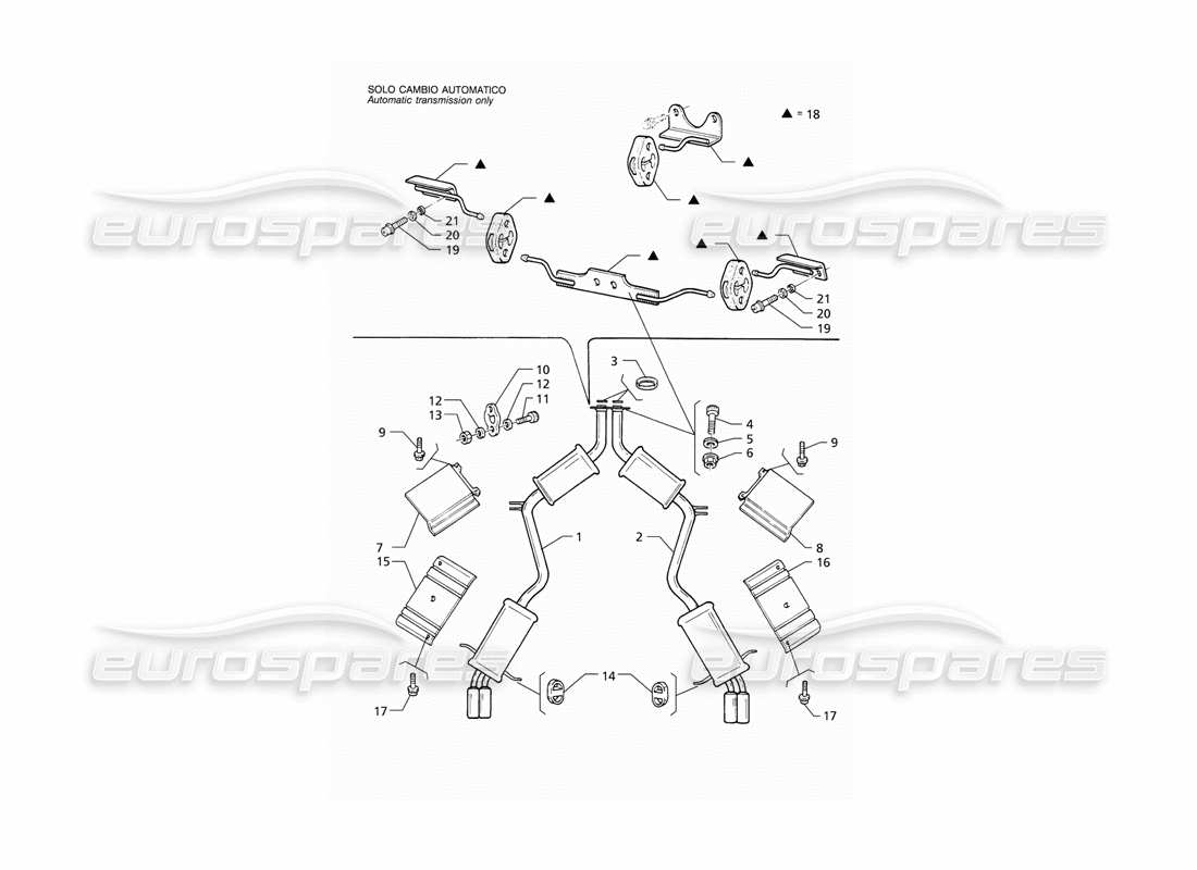 a part diagram from the maserati qtp v8 (1998) parts catalogue