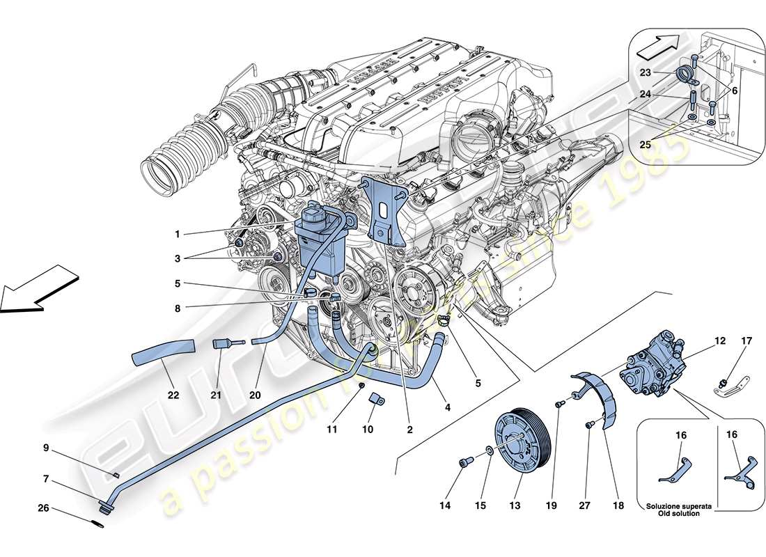 a part diagram from the ferrari ff (rhd) parts catalogue