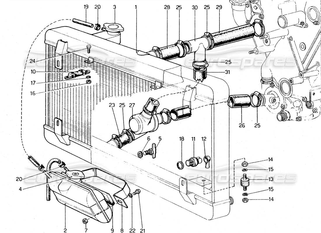 a part diagram from the ferrari 365 gtc4 (mechanical) parts catalogue