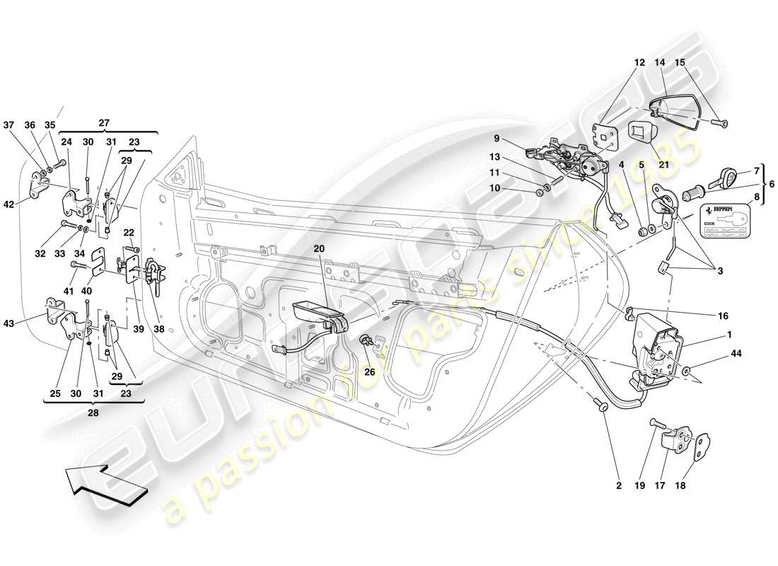 part diagram containing part number 67129700