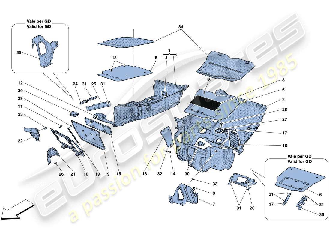 a part diagram from the Ferrari F12 TDF (Europe) parts catalogue