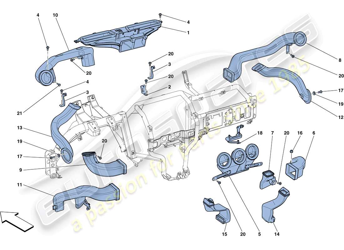 a part diagram from the Ferrari FF (Europe) parts catalogue