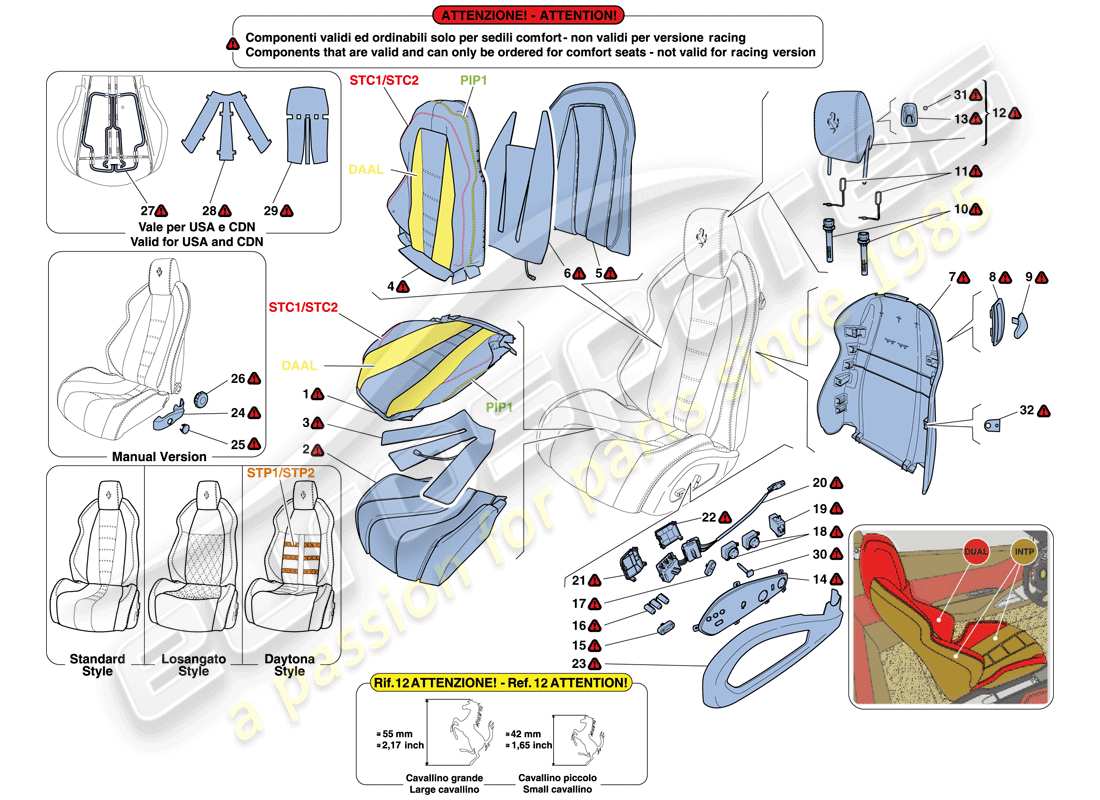 a part diagram from the Ferrari 458 Italia (Europe) parts catalogue