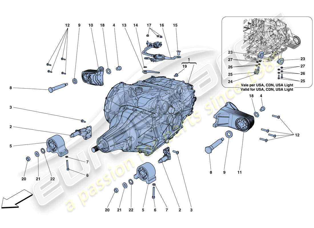a part diagram from the ferrari gtc4 lusso t (europe) parts catalogue