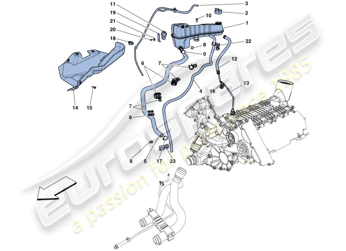 a part diagram from the ferrari 458 speciale aperta (rhd) parts catalogue