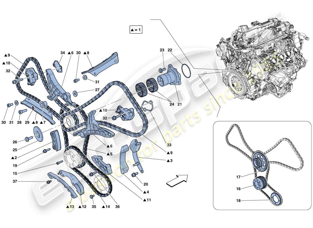a part diagram from the Ferrari California T (RHD) parts catalogue