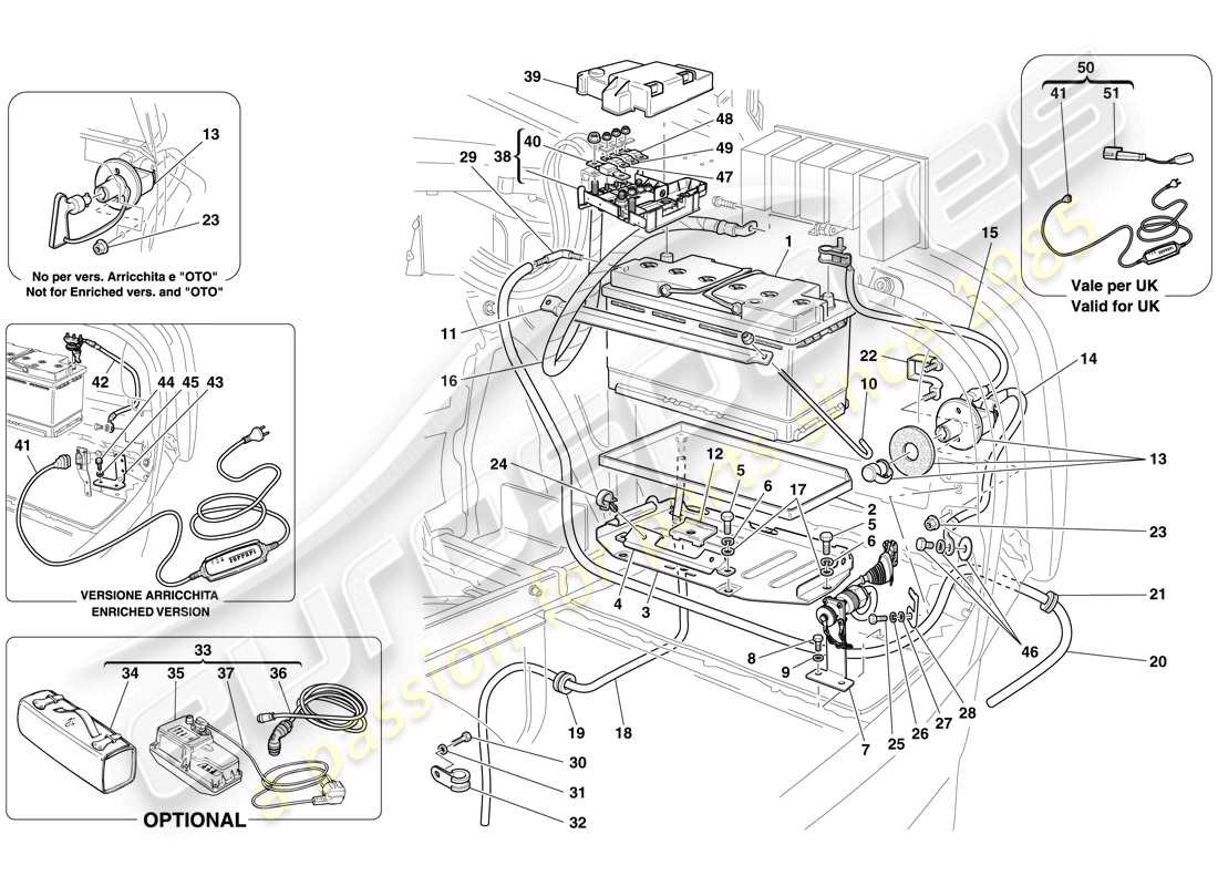 a part diagram from the Ferrari 612 Scaglietti (RHD) parts catalogue