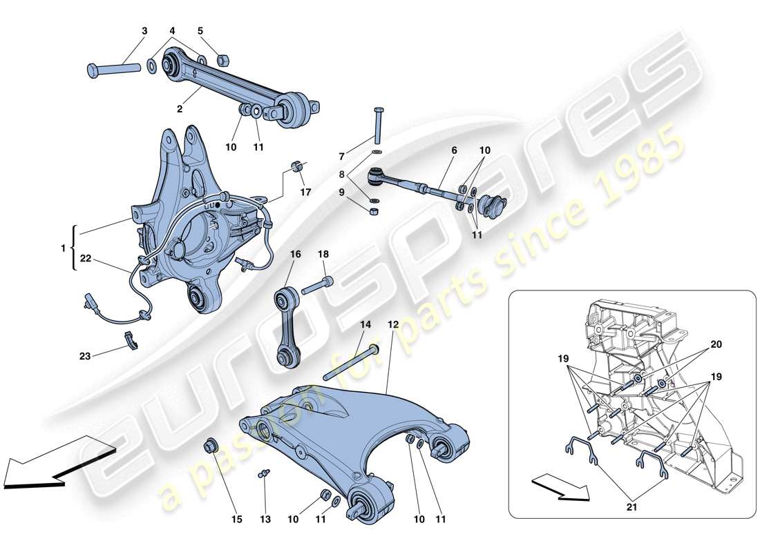 a part diagram from the ferrari 458 italia (rhd) parts catalogue